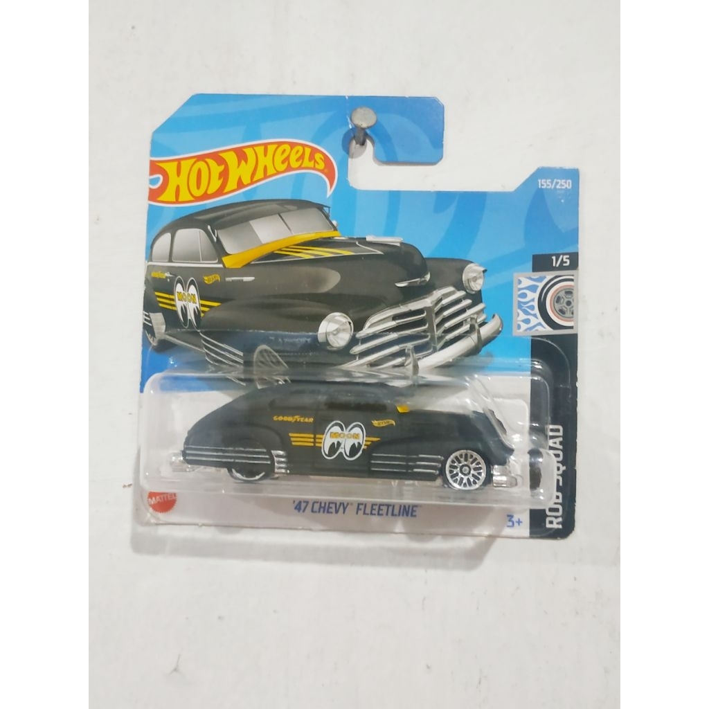 Hot Wheels 47 Chevy Fleetline Black hitam Short Card