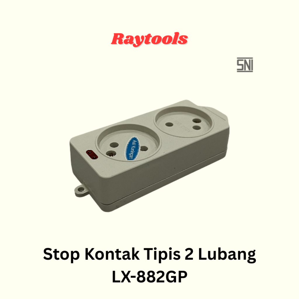 Stop Kontak Tipis / Stop Kontak Gepeng 2 Lubang / Colokan Tanpe Kabel SNI Asli Kuningan Linux