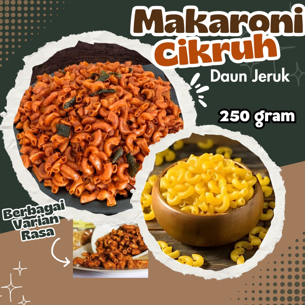 

Makaroni Cikruh Khas Tasikmalaya Pedas Bumbu 250gr - Makanan Ringan (Grosir)