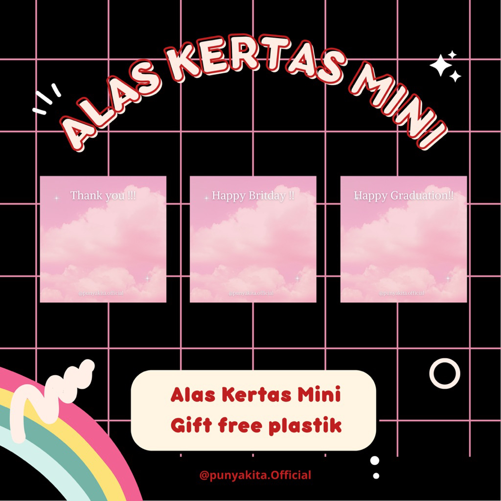 

Alas kertas mini gift free plastik