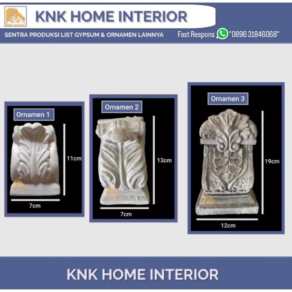 Ornamen Gypsum / Hiasan Gypsum / Hongliong Gypsum / Korbel Gypsum / List Gypsum / List Profil Gypsum