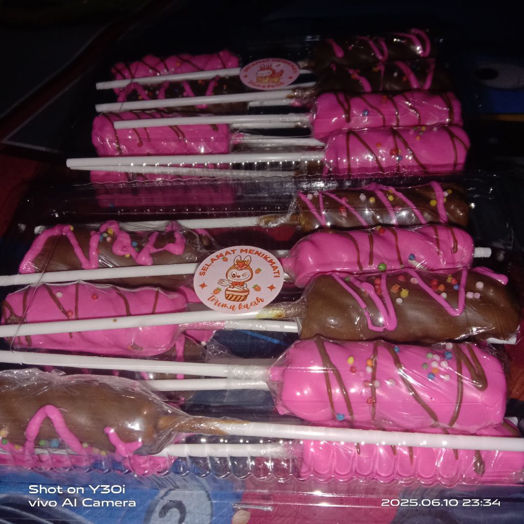 

marsmellow coklat virall/marsmellow coklat sate isi 15 per kap