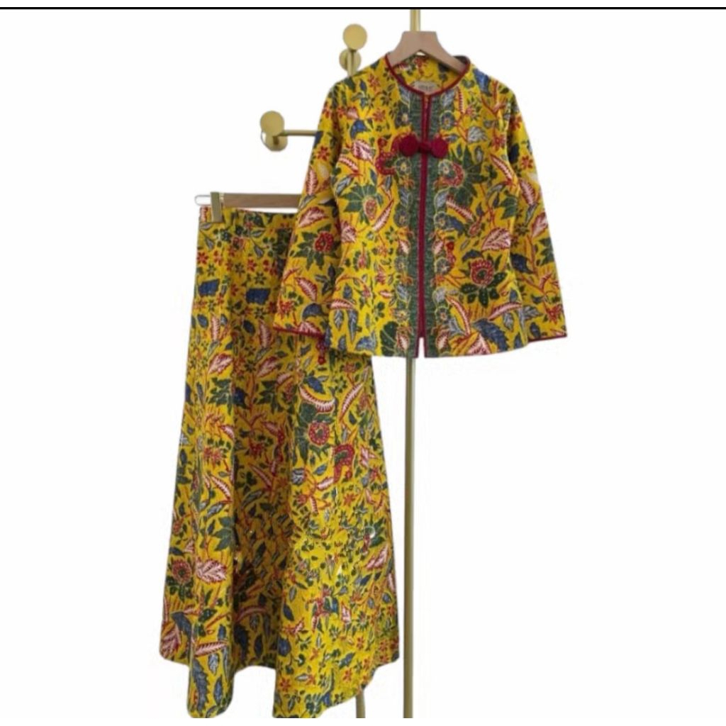 setelan rok & blouse tigneku baju atasan wanita batik kantor kerja