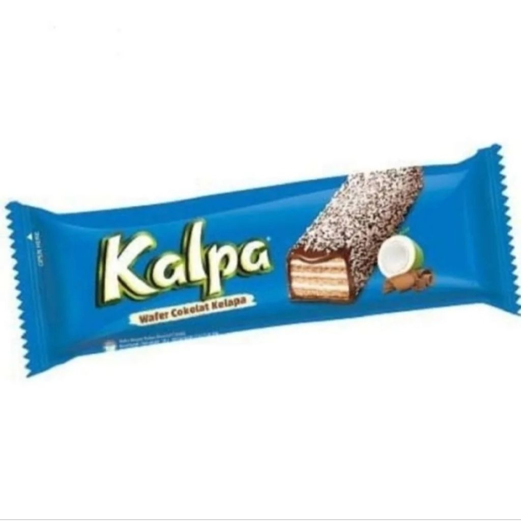 

Kalpa Wafer Cokelat Kelapa Cemilan & Snack Sereal Sarapan Bar Wafer Kalpa | 1Sachet |1Box 12x22g