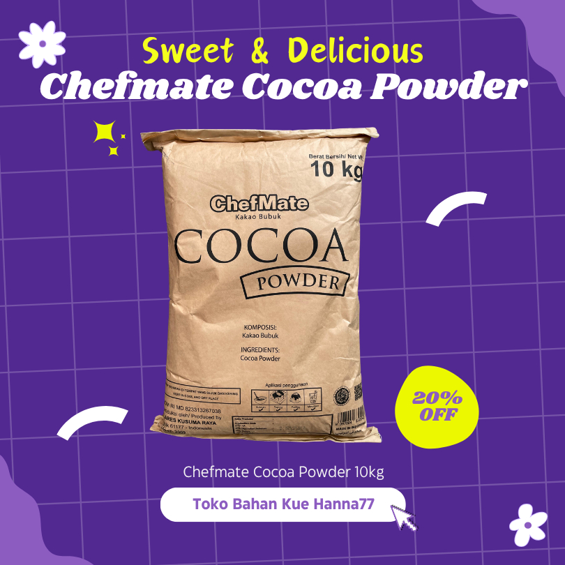 

Chefmate Cocoa Powder Bubuk Coklat Murni untuk Bahan Kue & Minuman Kakao Bubuk Berkualitas