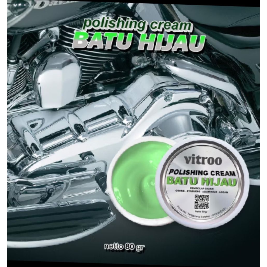 vitroo batu ijo batu hijau pengkilap velg motor besi mesin almuniaum