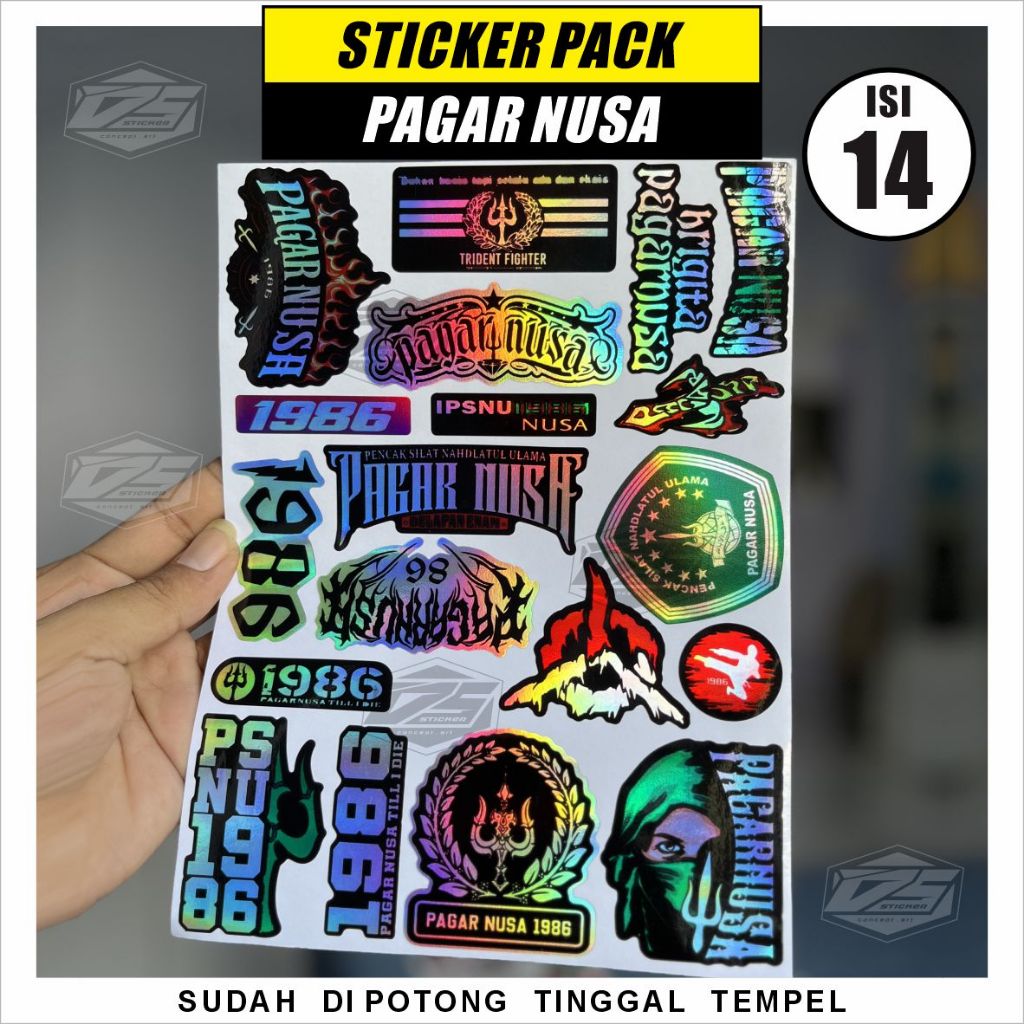 

Sticker Pack Pagarnusa isi 14pcs Hologram