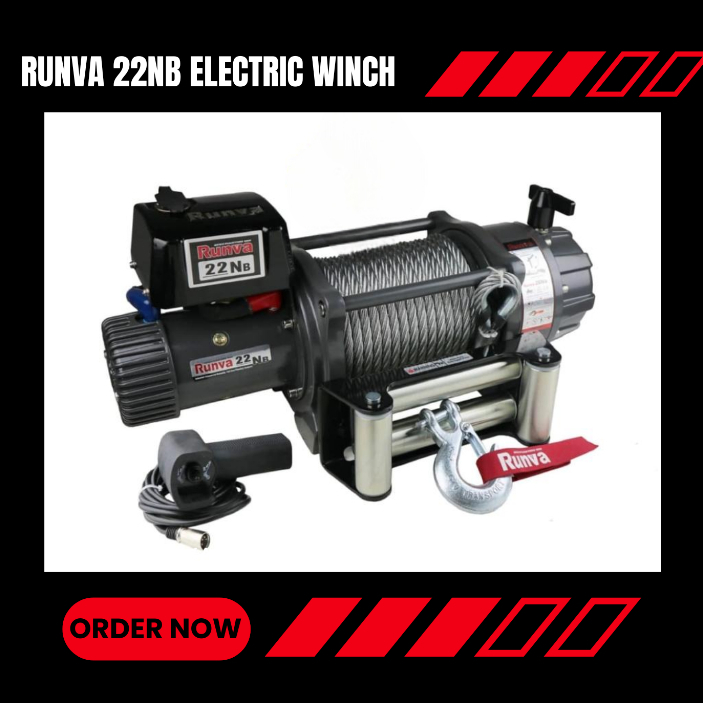 RUNVA 22NB Electric Winch 12 Volt Kapasitas 10 Ton Heavy Duty