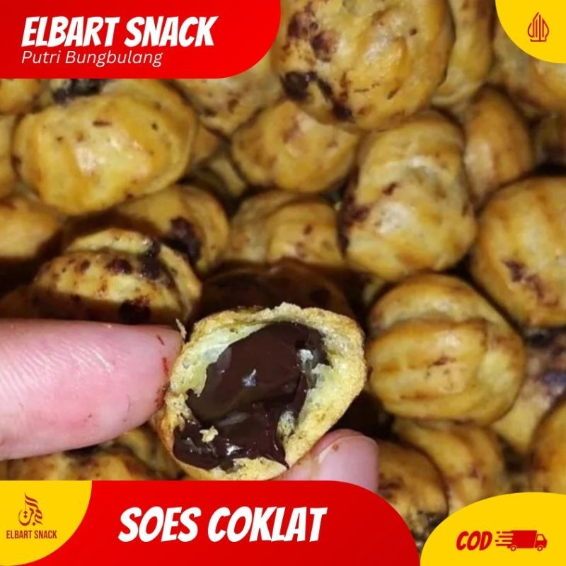 

Soes Kering Isi Coklat | Berat 100g, 250g, 500g, 1kg | Camilan coklat, Camilan kekinian