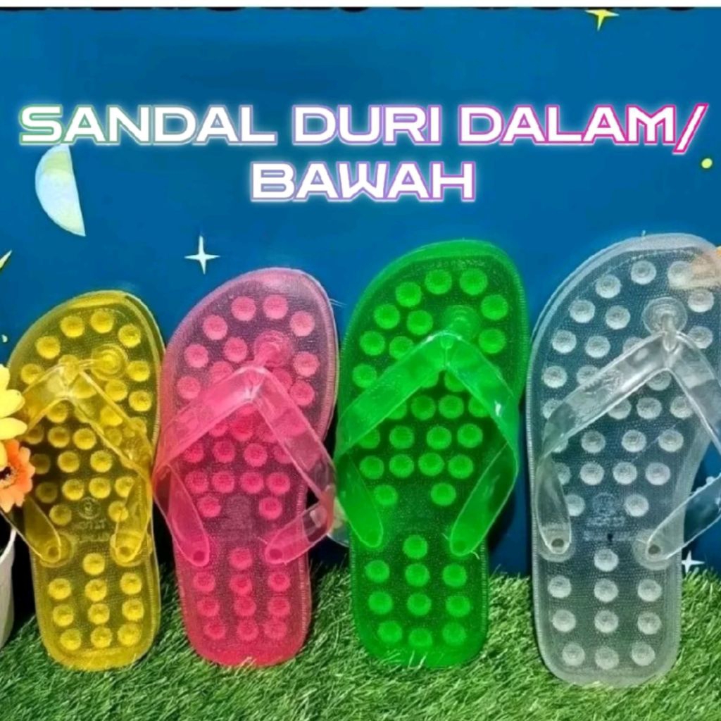 Sandal duri bawah /anti licin /Sendal jepit /Untuk pria dan Wanita / Sandal kesehatan refleksi Karet