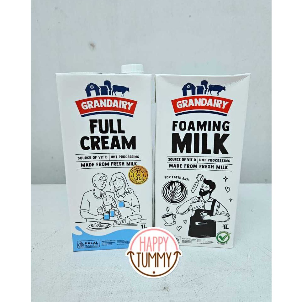 

Cod Grandairy full cream foaming milk UHT 1L susu cair