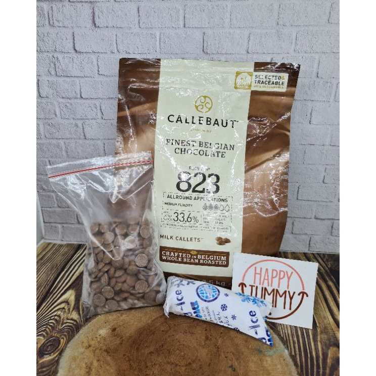

Callebaut milk chocolate 823 33 callets coklat repack
