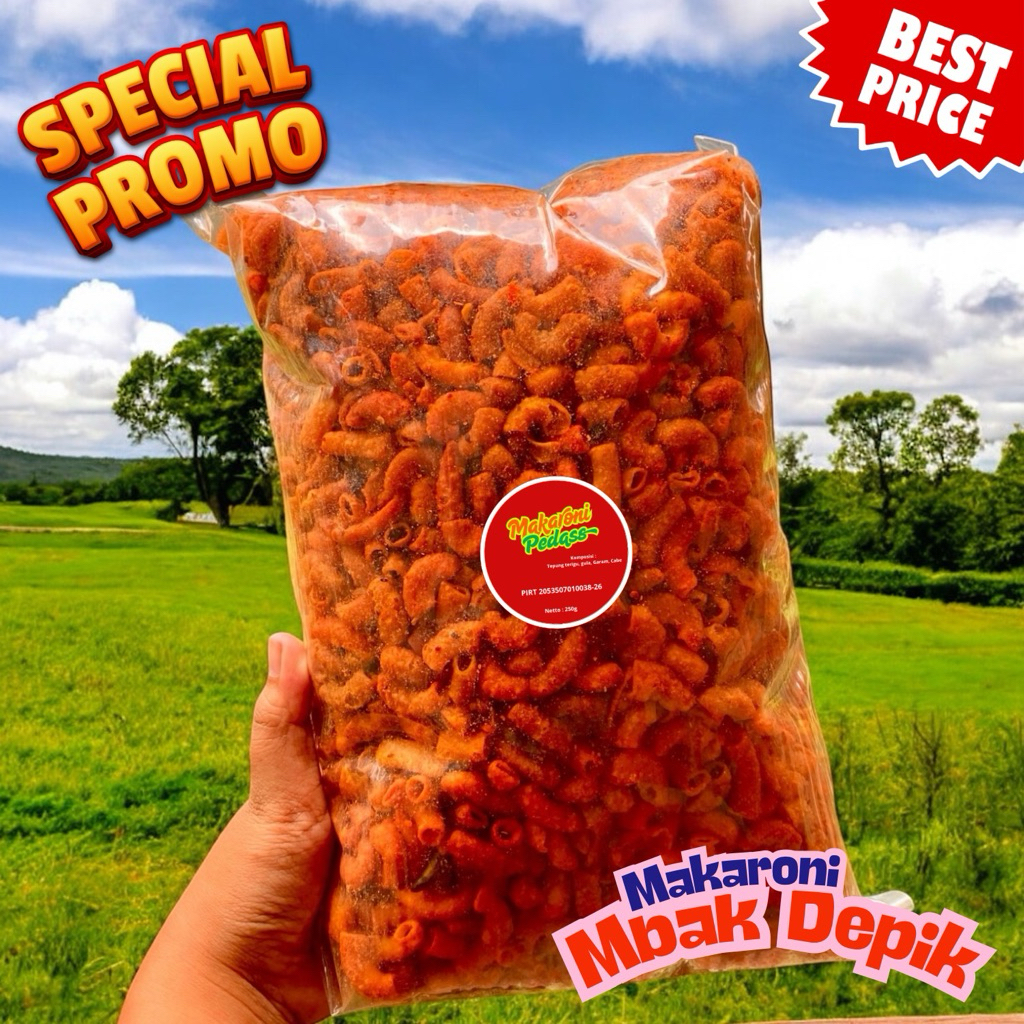 

Makaroni 1/4kg Pedas | Makaroni extrapedas 250g | Makaroni murah Surabaya