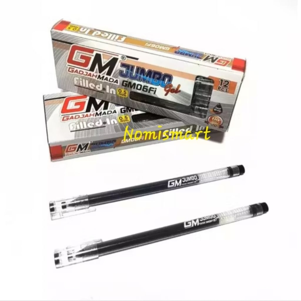 

Pena Gel / Gel Pen GM Jumbo GM 06 / GM 09 Hitam (12pc)