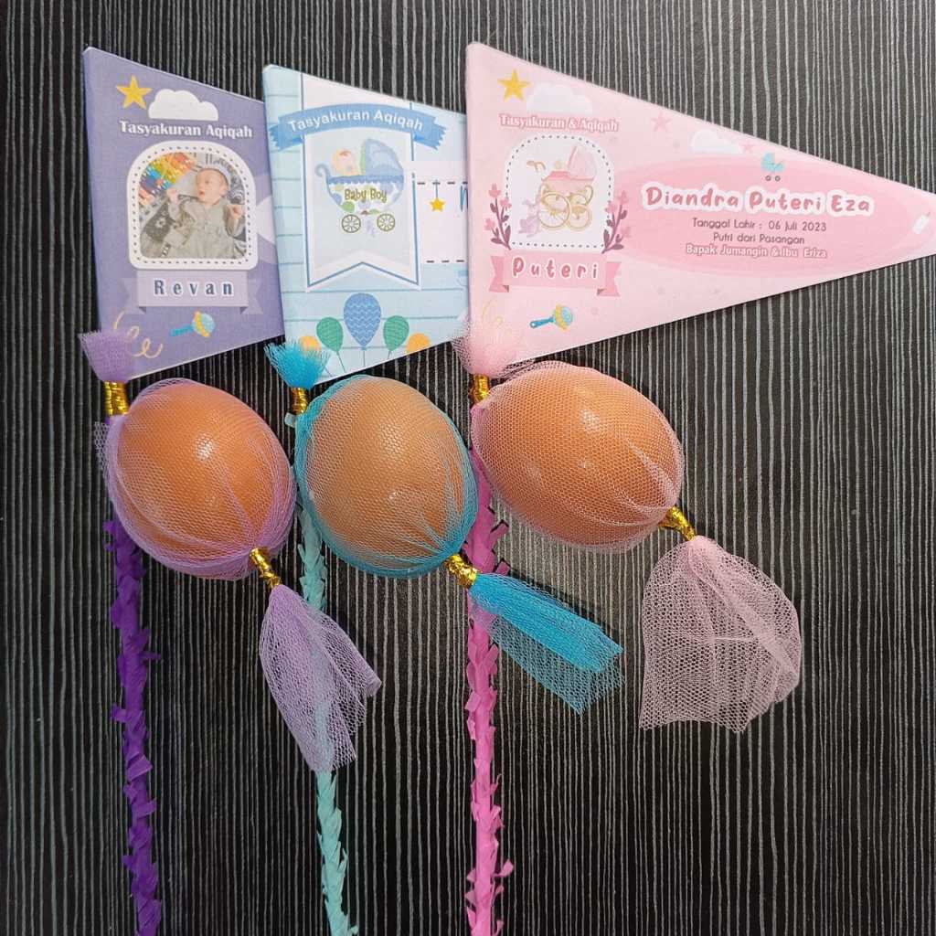 Bendera  Aqiqah Tasyakuran Marhaba atas Kelahiran Putra/Putri dan Tempat Telur Aqiqah