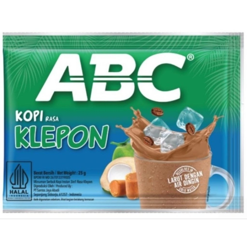 

Kopi abc plus gula/kopi abc klepon/kopi abc susu 1 renceng isi 10 pcs