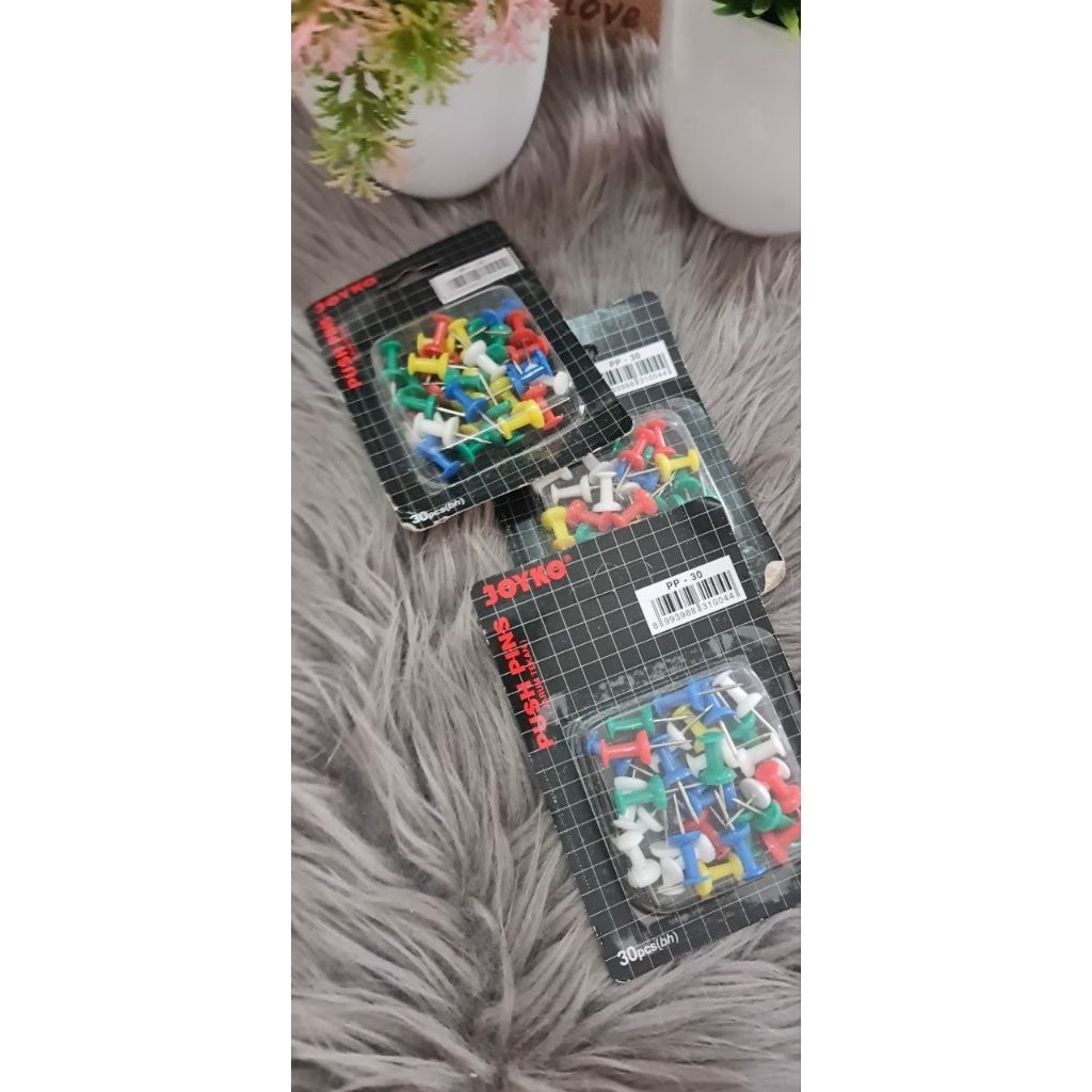 

push pin joyko 30pcs paku payung steroform soft board jarum mading warna warni
