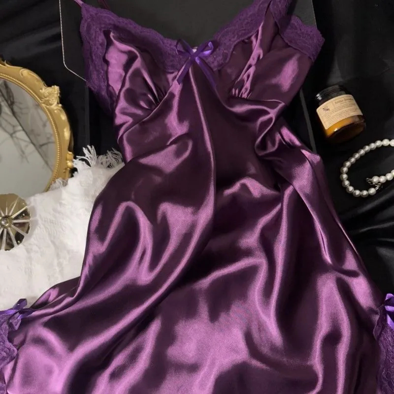 TERBARU EIGHTEEN GIRL BAJU TIDUR WANITA KOREA MINI DRESS SILK SATIN NIGHTDRESS/BAJU HARAM SEXY