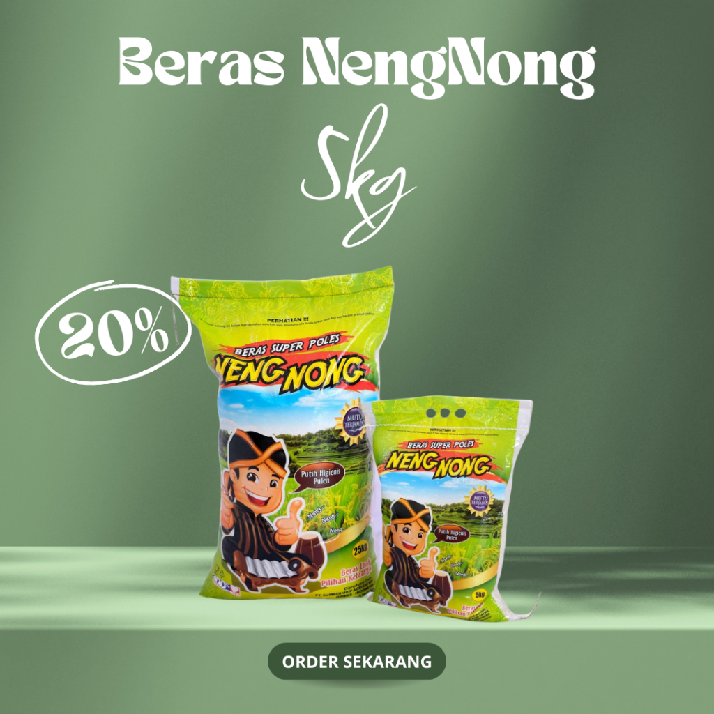 

Beras Neng Nong kemasan 5 kg promo murah