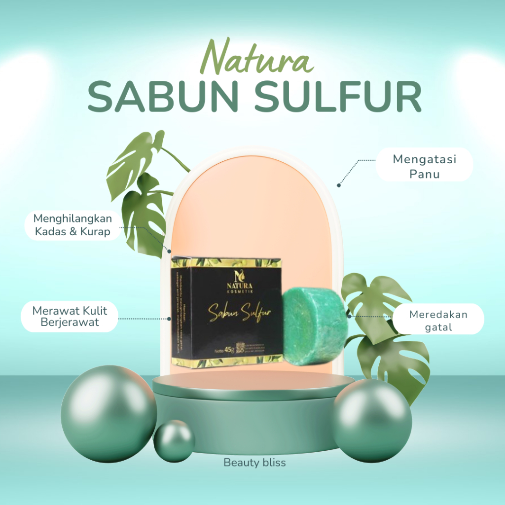 Natura Sabun Sulfur Beauty bliss Mengatasi Kadas, Kurap & Panu