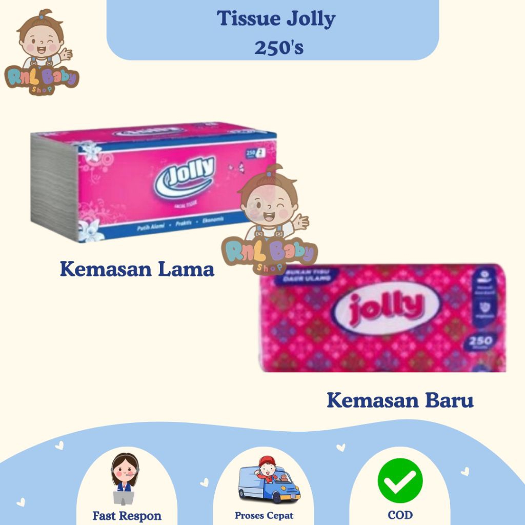 Tissue Jolly 250sheets 2ply/Facial Tissue/Tisu Jolly Murah