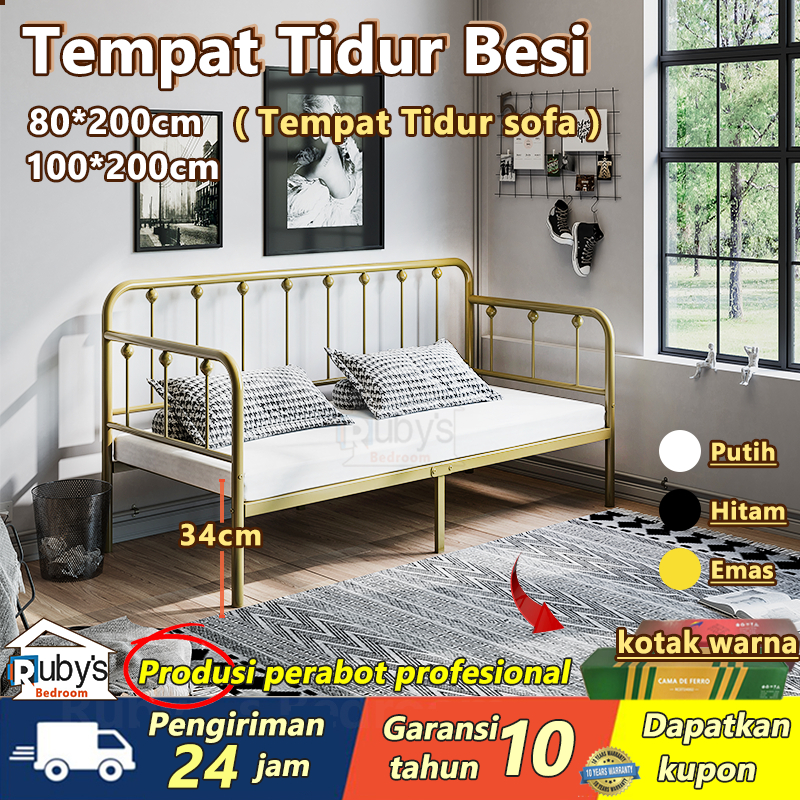 Tempat Tidur Sofa Besi Tempa Ranjang Sofa Kuat Tempat Tidur Besi Rangka Tempat Tidur Besi Tempa