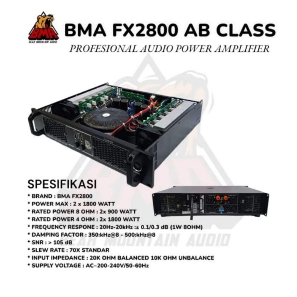 Power Amplifier BMA FX-2800 Original Power BMA FX2800 Class AB