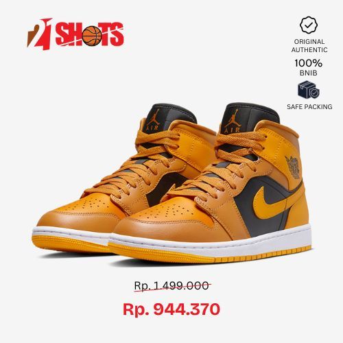 WOMENS AIR JORDAN I MID "CHUTNEY TAXI" SEPATU SNEAKERS WANITA ORI
