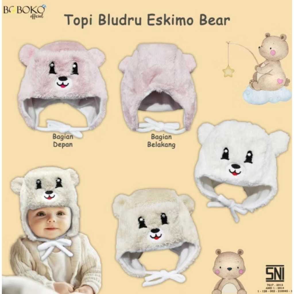 TOPI BB ESKIMO BOBOKO | TOPI BAYI 0-3 BLN | BOBOKO EDITION