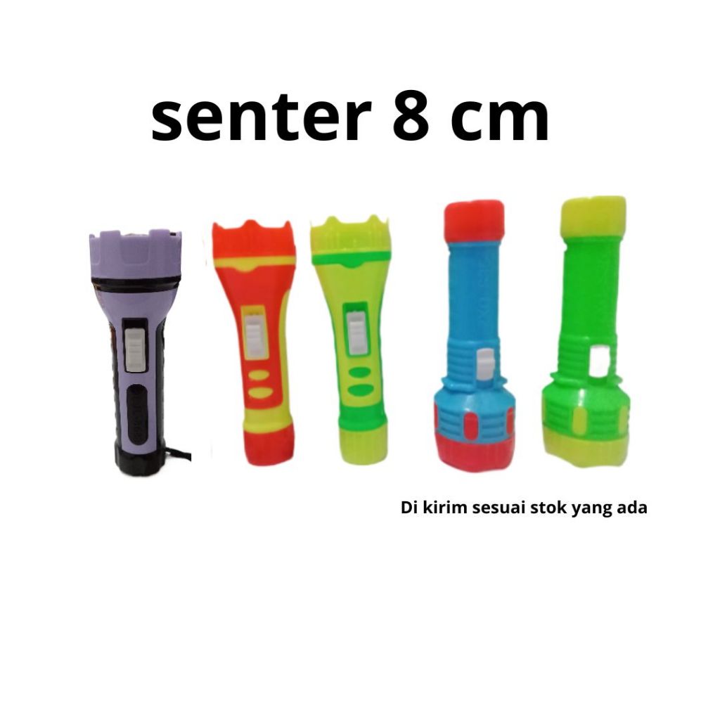 Senter Kecil Warna Warni + Batu Baterai / Battery + Gantungan