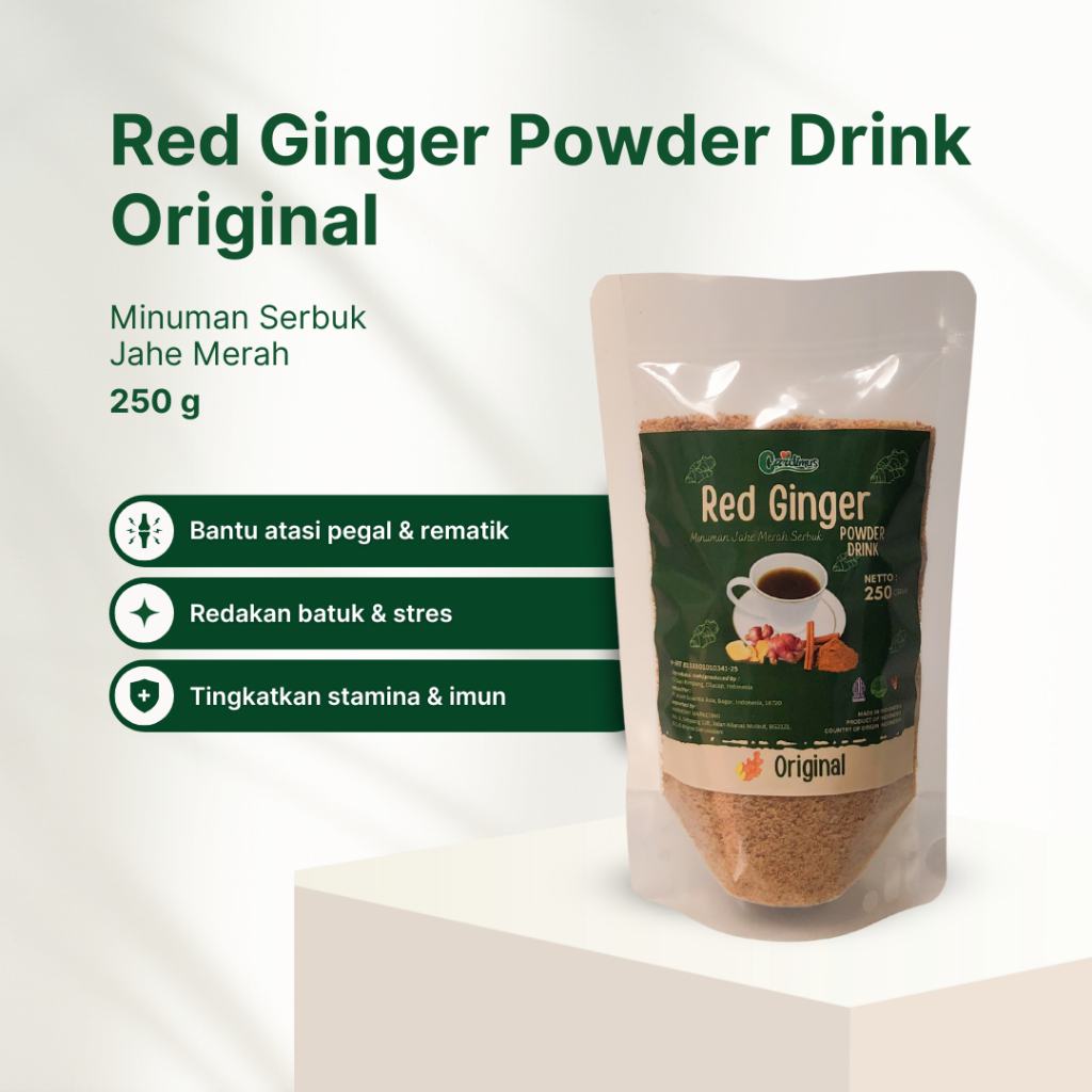 

Jahe Merah Instant Serbuk Gula Aren 250 gram / Minuman Jahe Hangat / Atasi Masuk Angin / Minuman Instan / Jahe Serbuk / Cardimus