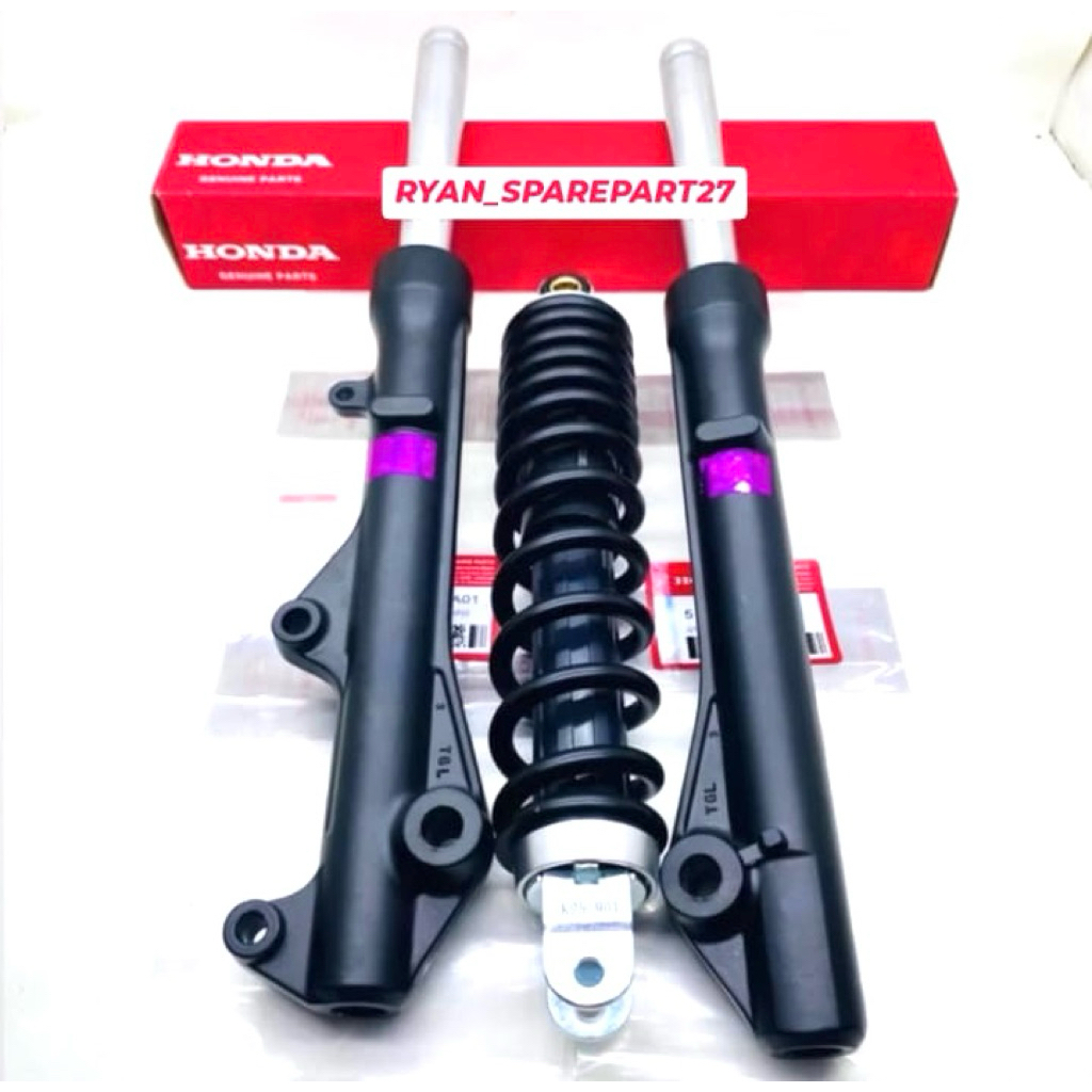 (COD) AS SHOCK TABUNG DEPAN SEPASANG + SHOCKBREAKER BELAKANG HONDA BEAT FI , BEAT ESP , BEAT POP ,