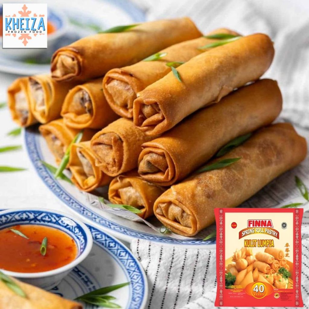 

FINNA Kulit Lumpia Besar - Spring Roll Pastry 21.5cm 215mm 40 Lembar 550gram - Kheiza Frozen