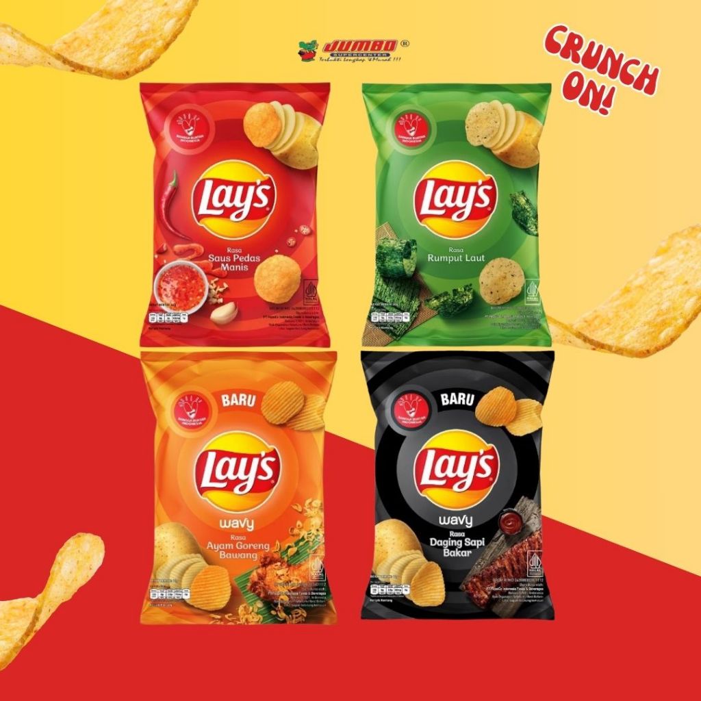 

Kripik Kentang Lays 31gr / 64gr Camilan Snack Chips Kentang Renyah