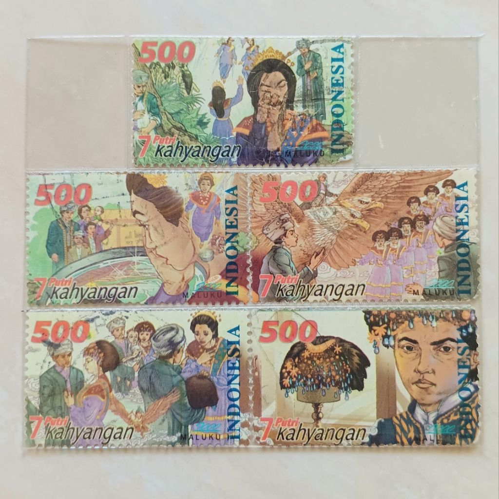 

(AC) Perangko Indonesia 2000 Cerita Rakyat Seri 3 - Tujuh Putri Kahyangan Set Lengkap 5 pcs Used