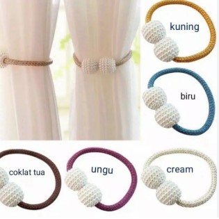 Tasel Mutiara Model Baru Tali Gorden Tirai / Mutiara Pengikat Gorden / Ikat Hordeng Gordeng Bandul M