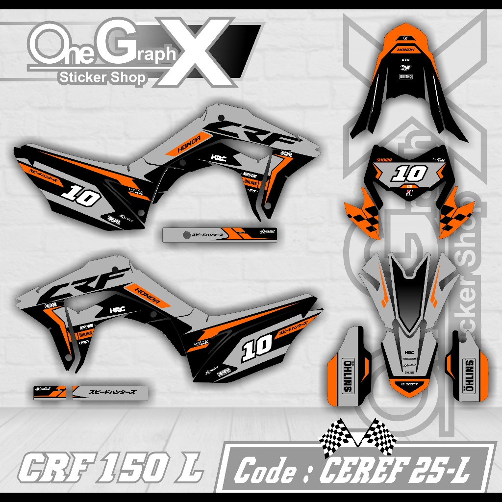 Striping Stiker Variasi Motor Trail CRF 150 – Gaya Trail Modern | CEREF 25 OHLINS