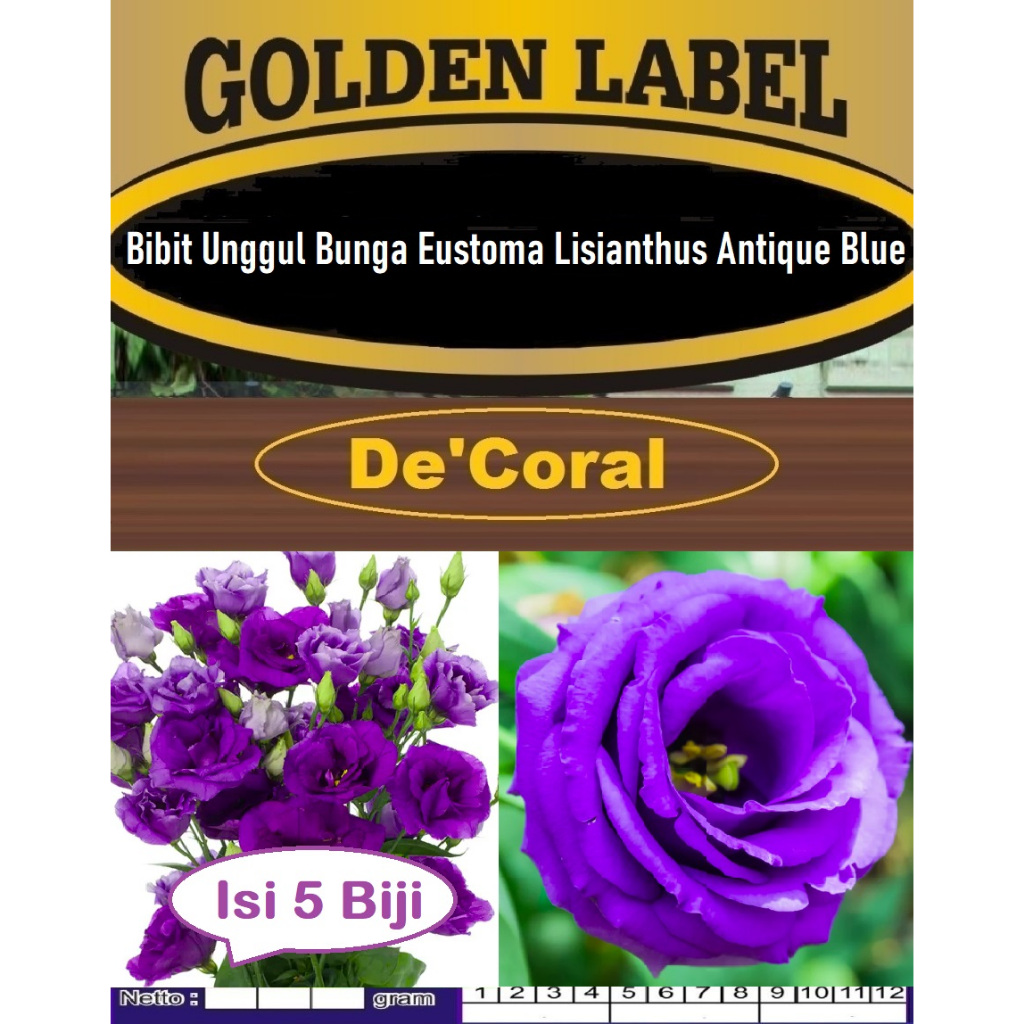Bibit Unggul Bunga Eustoma Lisianthus Antique Blue | Biji Benih Bunga Eustoma Lisianthus Blue