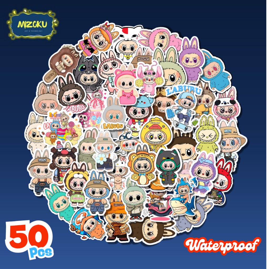 

STICKER PACK ANTI AIR LABUBU CUTE UNTUK SCRAPBOOK | TUMBLER | HP | LAPTOP | KOPER | HELM | MOTOR | WATERPROOF