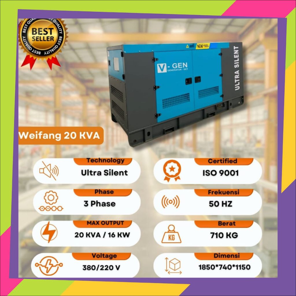 Genset 20KVA Weifang Ultra Silent
