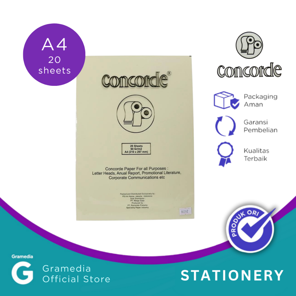 

Gramedia Pettarani - PAPER CONCORDE PK-CC A4 90GSM LIGHT YELLOW