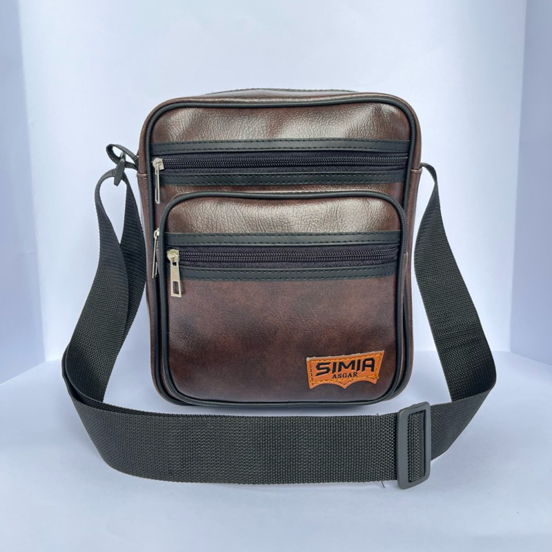 Tas Selempang Pria Baham Kulit PU Premium Waterproof Modis Kantong