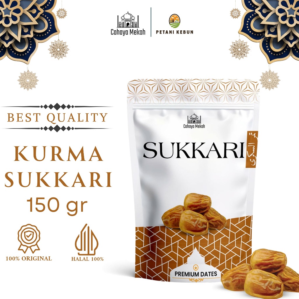 

Cahaya Mekah Kurma Sukkari 150 gram Manis Alami Lembut Segar 100% Asli Tanah Suci