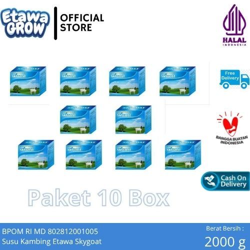 

Susu Kambing Etawa Skygoat Paket 10 Box Asli Original Kemasan Isi 100 Sachet