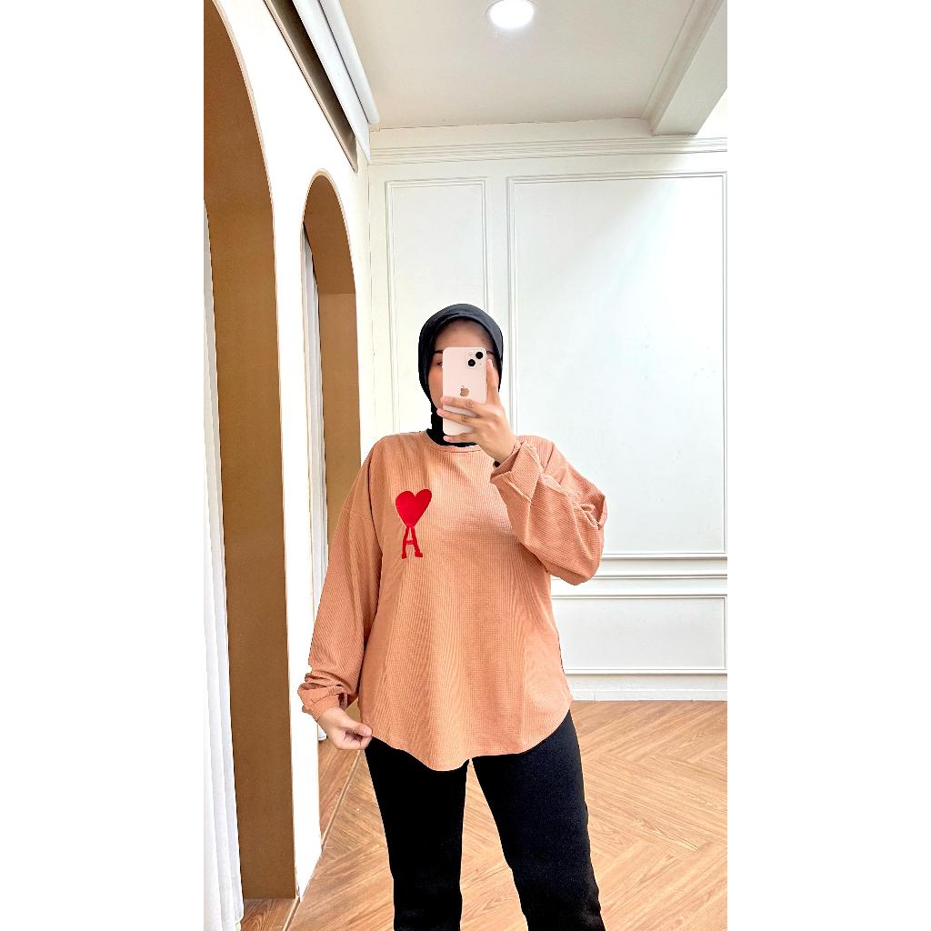 Atasan Knit Wanita Polos - Waffle Uniqlo - Sundaely