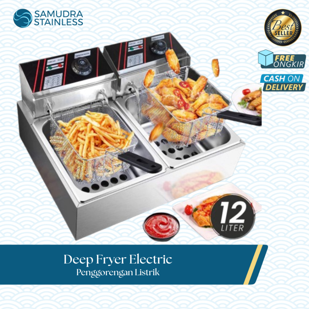 Deep Fryer Penggorengan Listrik DuaTable Electric Double  Kapasitas Besar Multifungsi