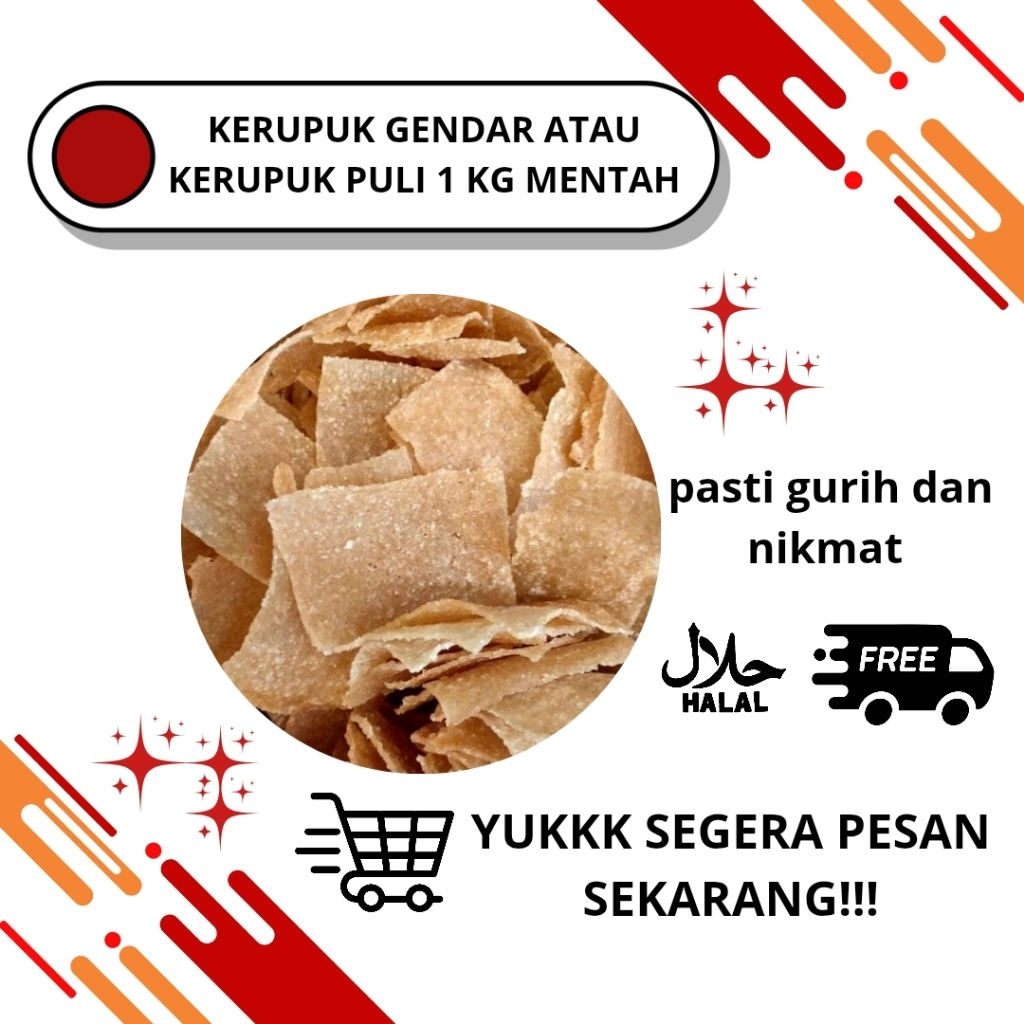 

KERUPUK GENDAR ATAU KERUPUK PULI 1 KG MENTAH