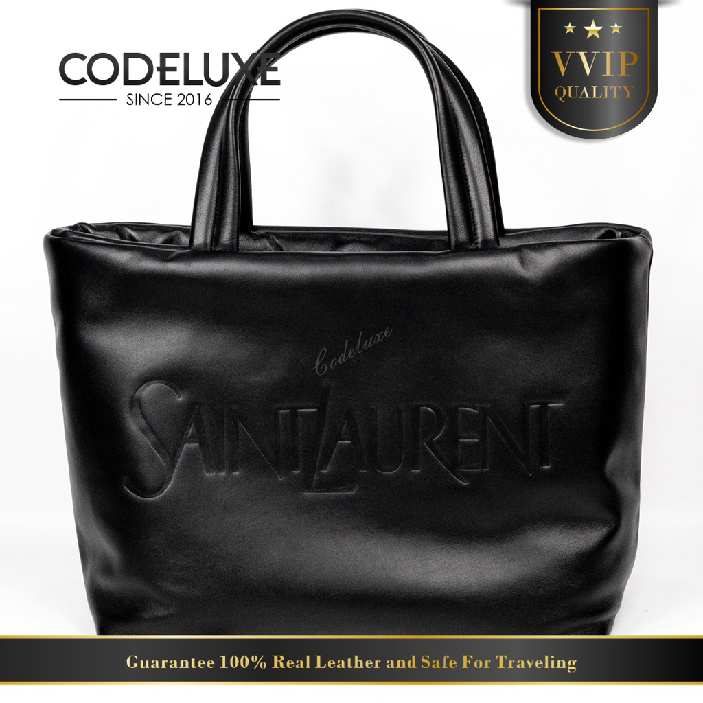 Tote Bag Nappa Leather Lambskin Leather Black