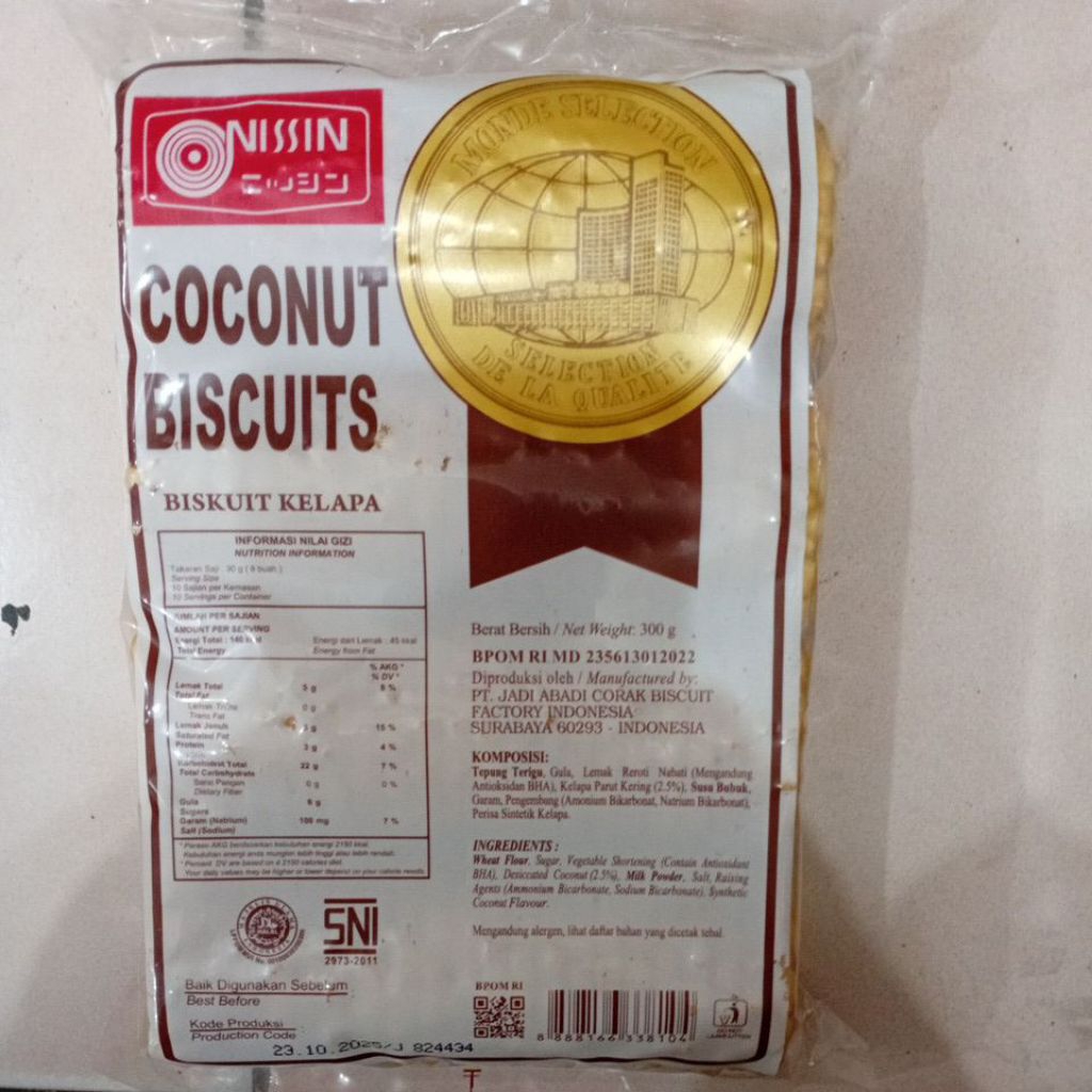 

Nissin Coconut Biscuits 300gr 1 Bungkus