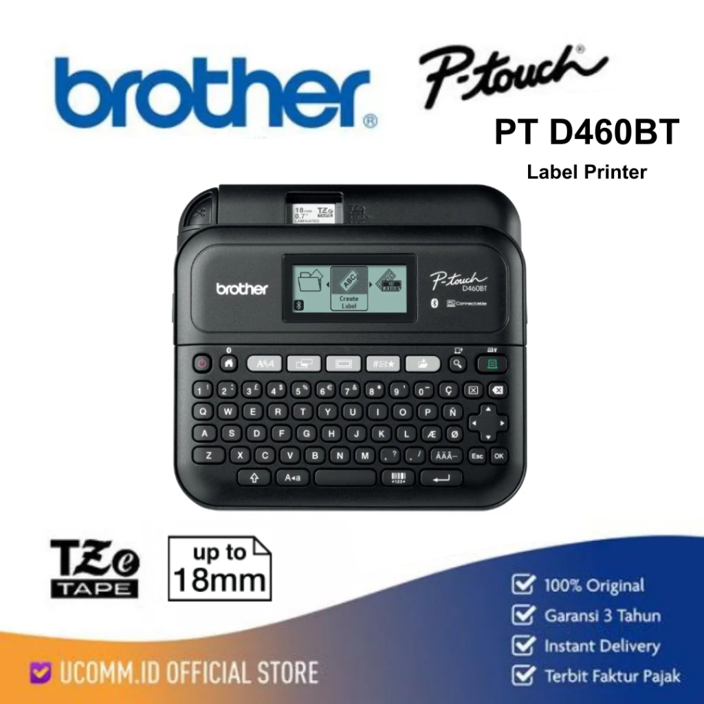 

Brother Printer Label Maker PT-D460BT Portable Bluetooth D460 PTD460BT